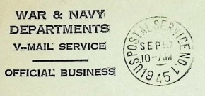 War and Navy Departments V-Mail Service postmark